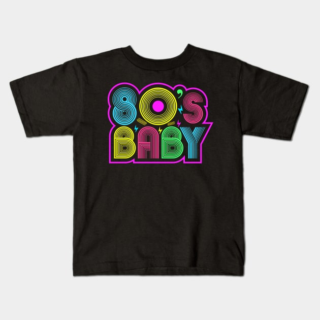 80s Baby - Vintage Retro Fashion Costume T-Shirt Kids T-Shirt by biNutz